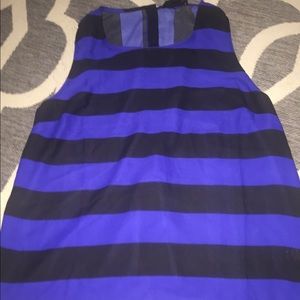 Blue and black stripped tank